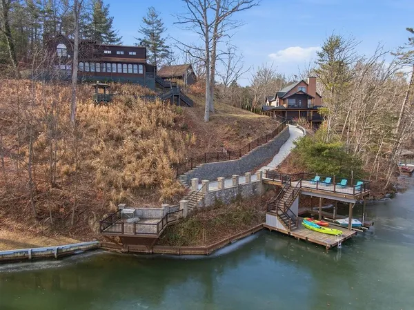 a view of a lake with outdoor space
