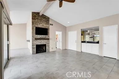 a view of a livingroom with a fireplace