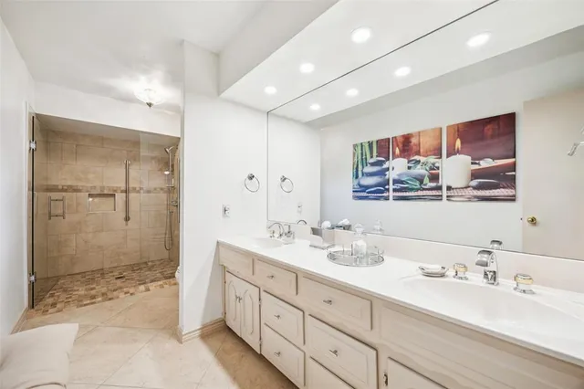 a bathroom with a shower