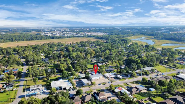 an aerial view of multiple house