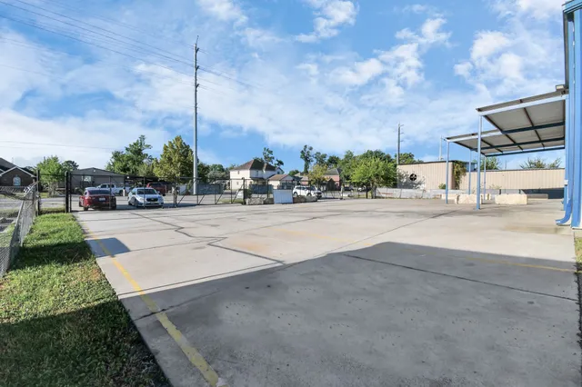a view of a terrace with yard