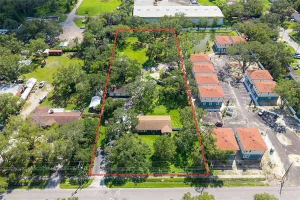 an aerial view of multiple house