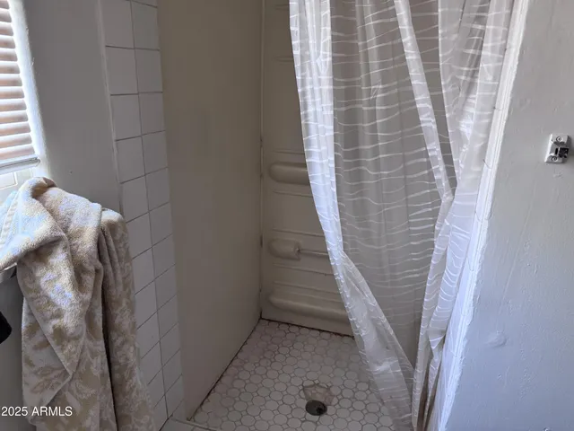 a view of a wooden fence with some plants