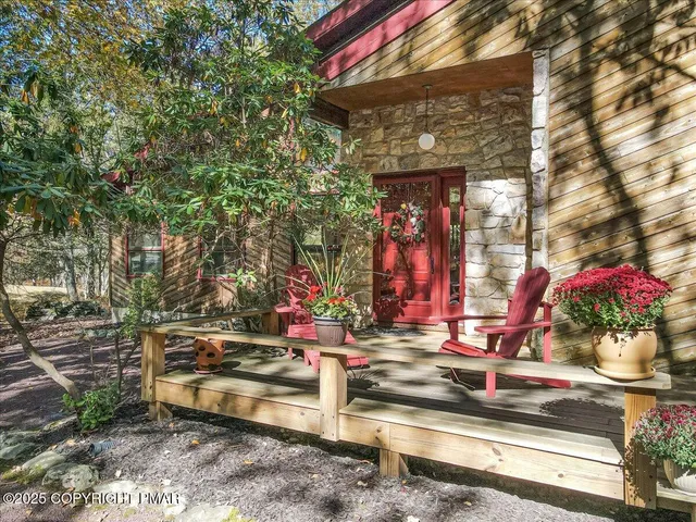 a view of outdoor space with seating area