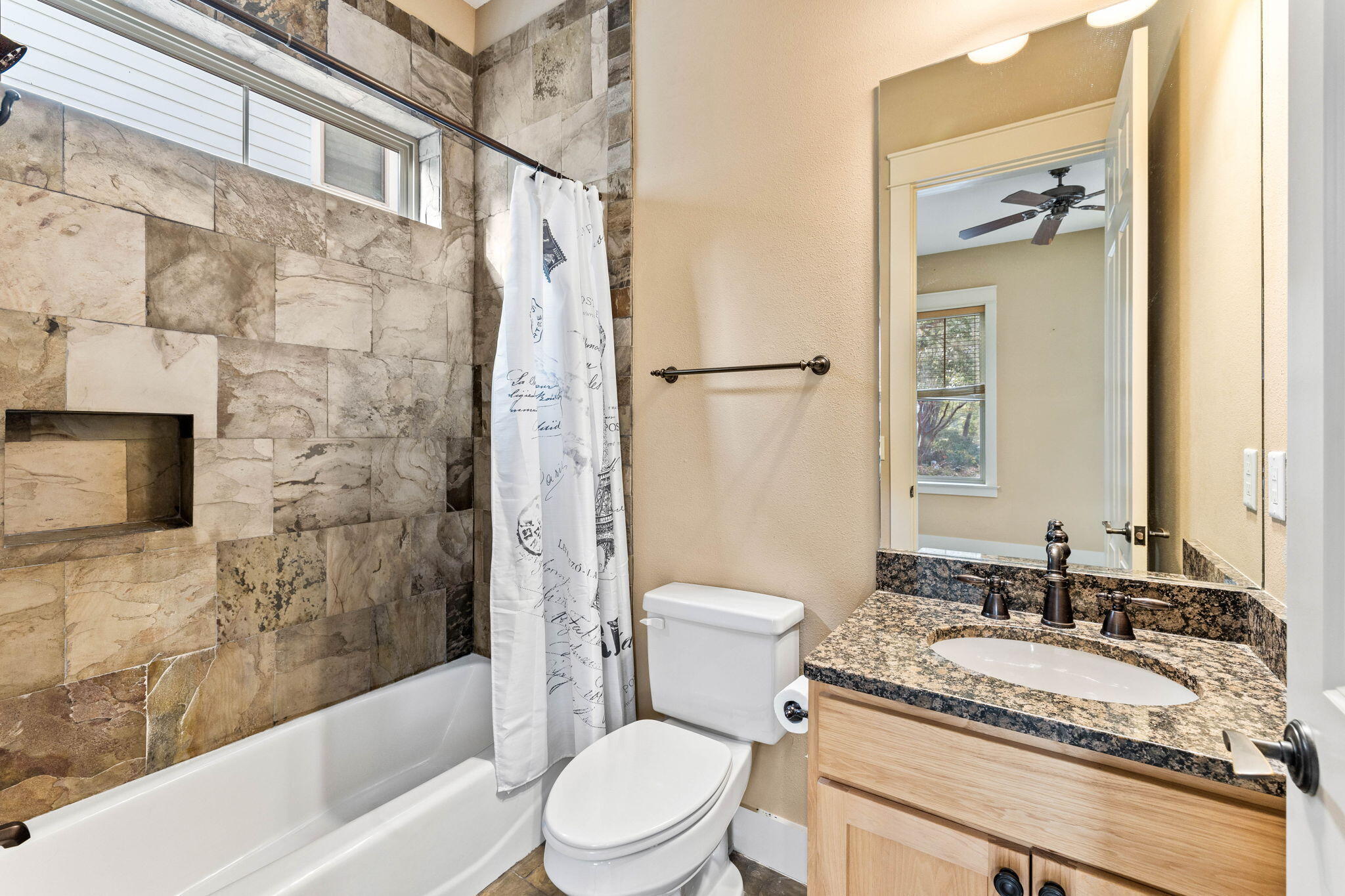 8 Gulf Mark Lane Santa Rosa Beach, FL 32459 - Photo 18 of 44 a bathroom with a granite countertop sink toilet and shower