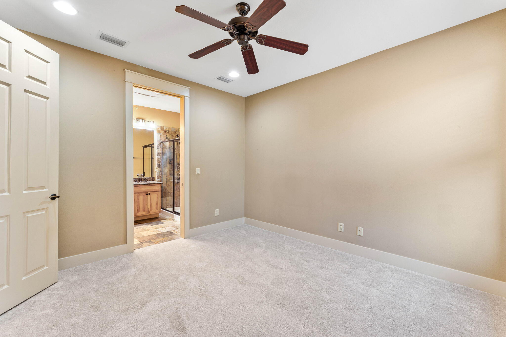 8 Gulf Mark Lane Santa Rosa Beach, FL 32459 - Photo 27 of 44 an empty room with closet and a chandelier fan