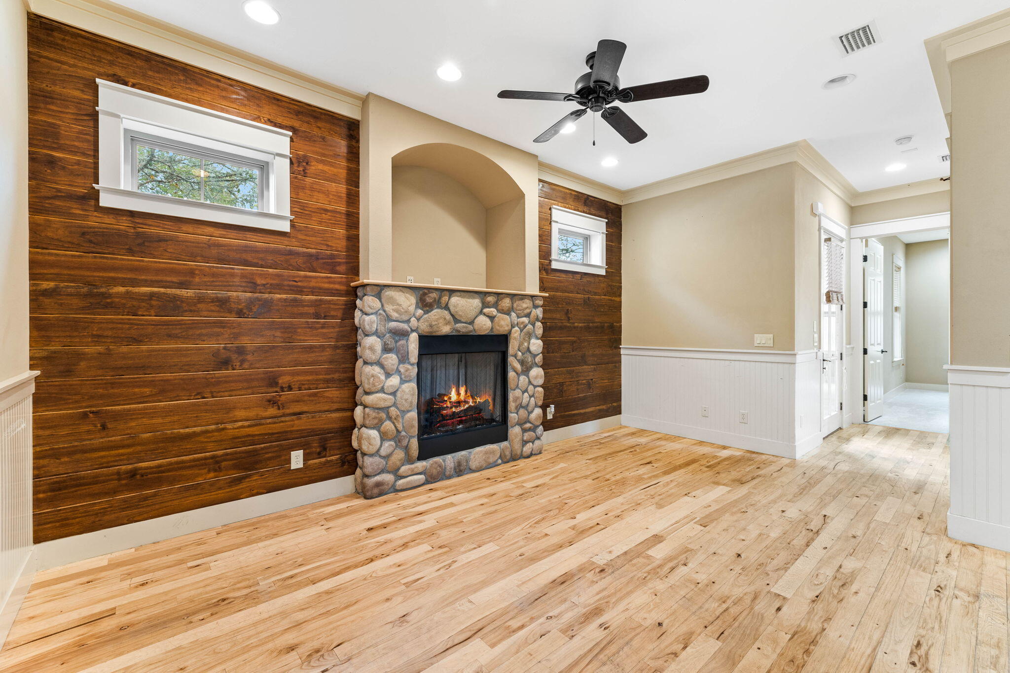 8 Gulf Mark Lane Santa Rosa Beach, FL 32459 - Photo 10 of 44 a bedroom with a bed and a fireplace