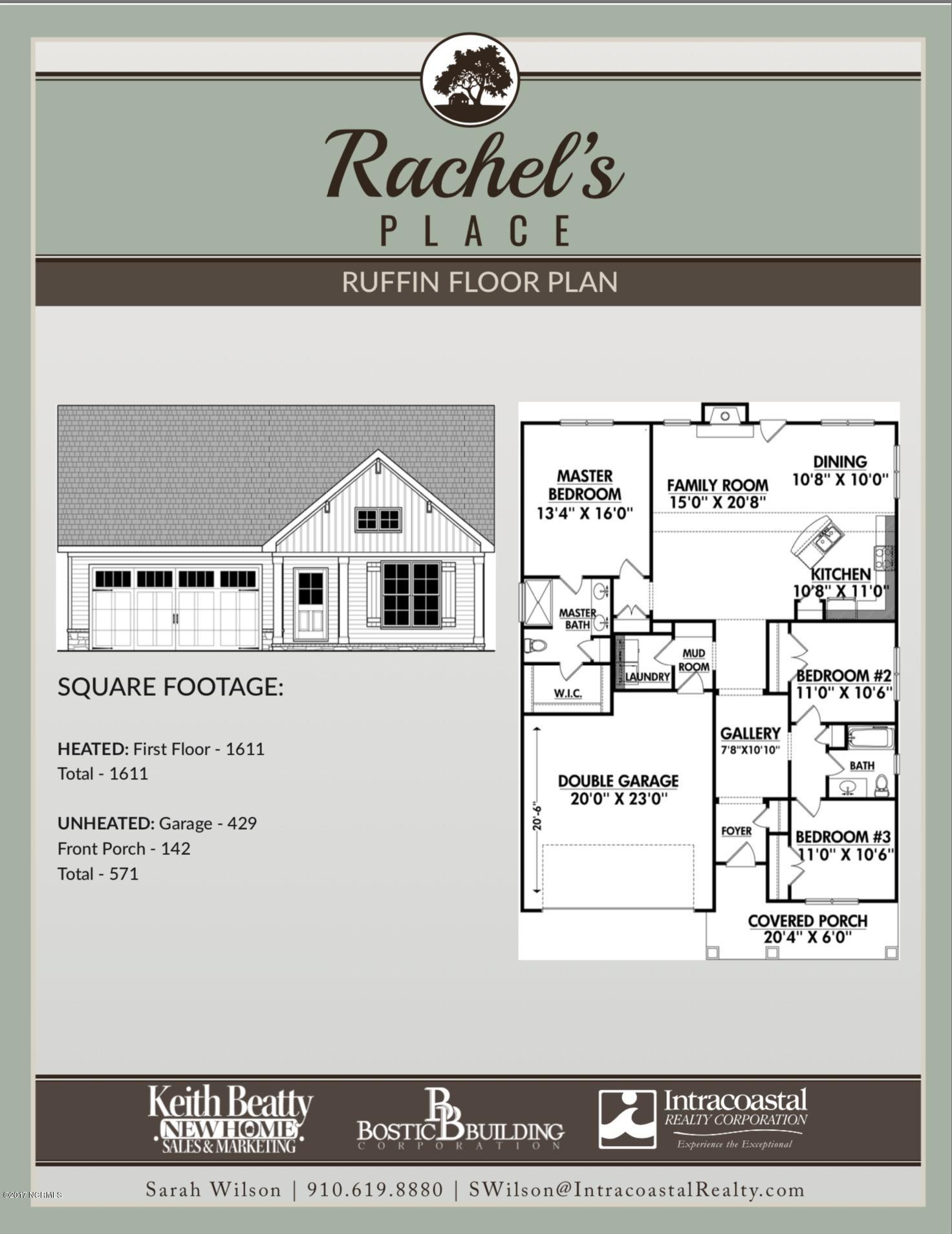 1332 Teddy Road Castle Hayne, NC 28429 - Photo 24 of 24 Ruffin Floor Plan
