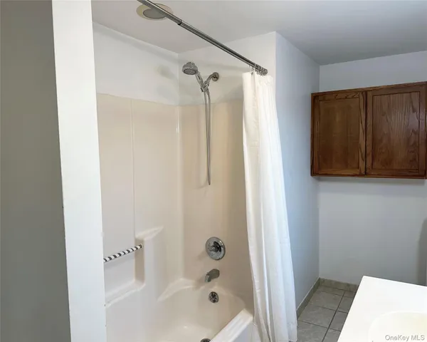 a bathroom with a bathtub a shower and a shower