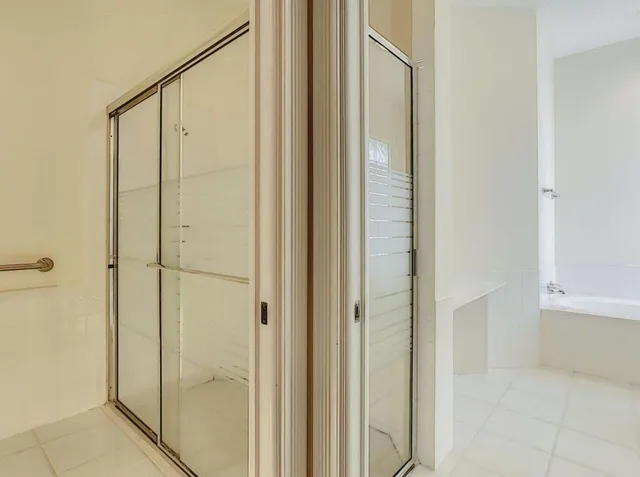 a view of a lake with a houses