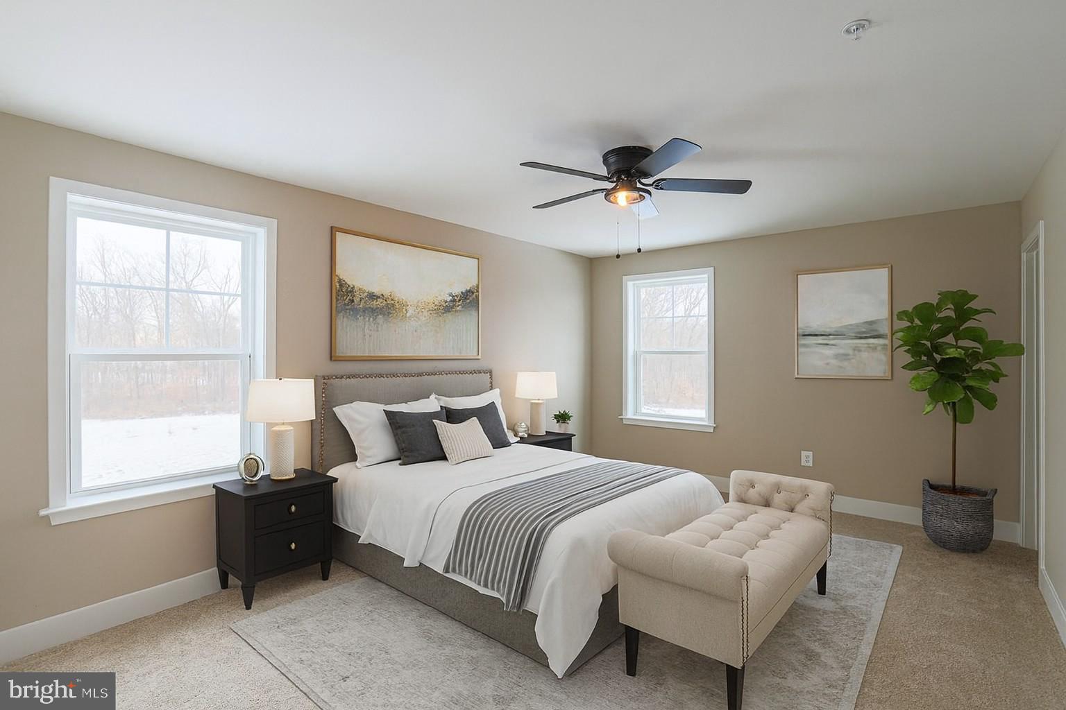 4712 Carroll Manor Road Baldwin, MD 21013 - Photo 9 of 11 a bedroom with bed and a chandelier