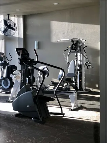 a room with gym equipment