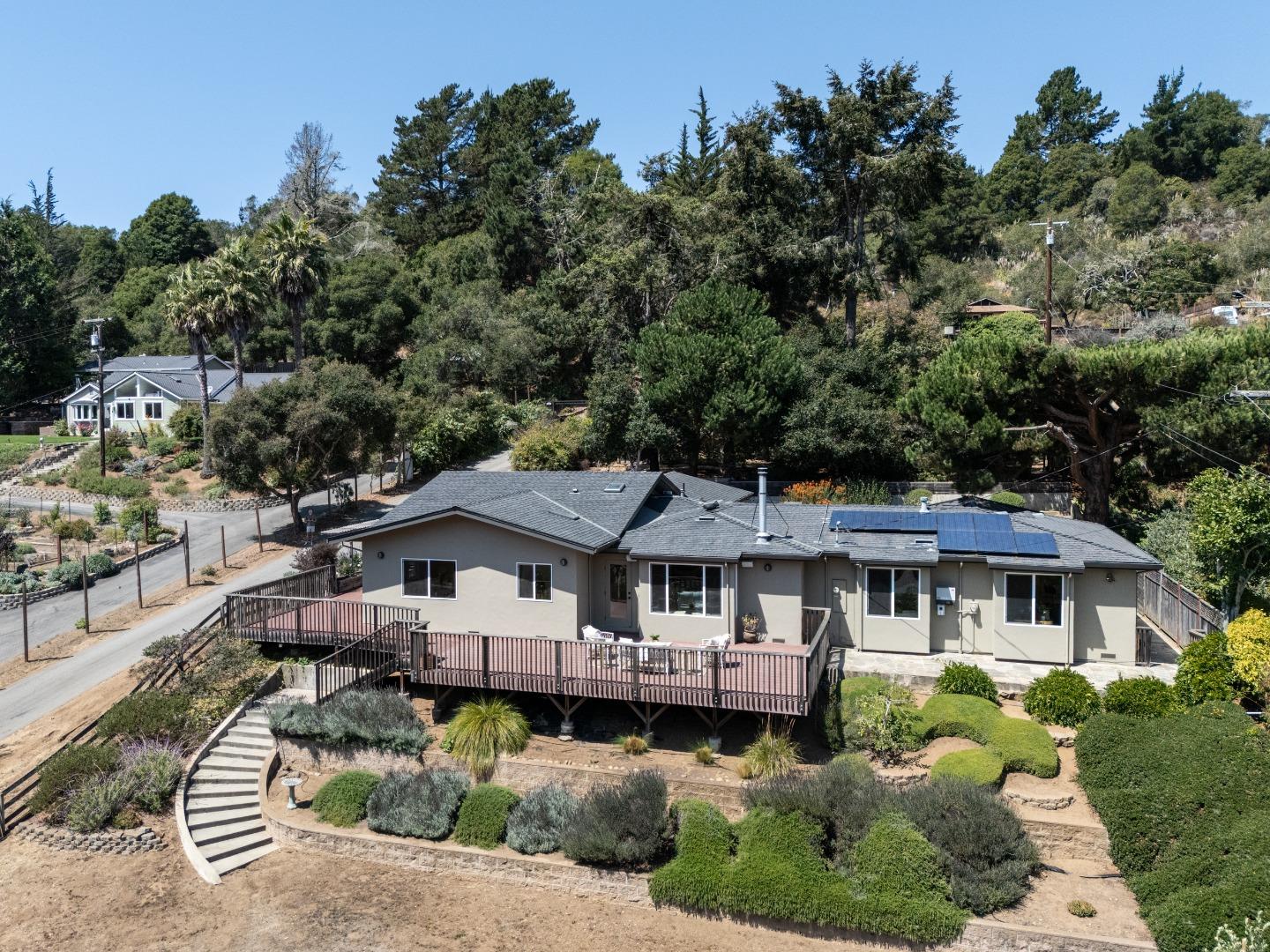 6932 Freedom Boulevard Aptos, CA 95003 - Photo 41 of 49 aerial view of a house with a big yard and potted plants