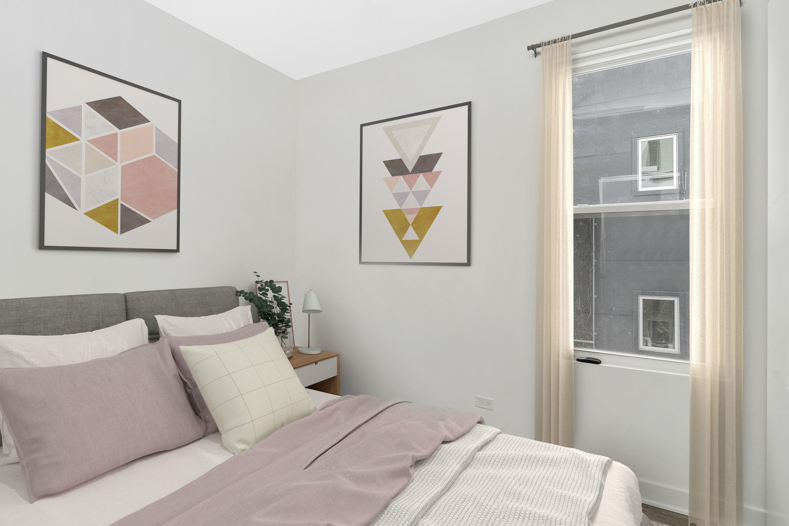 Undisclosed Address Chicago, IL 60622 - Photo 6 of 14 a bedroom with a bed and a painting on the wall