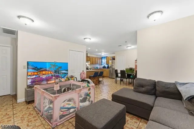 a bedroom with a bed and a closet