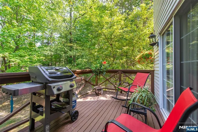 an outdoor space with seating area