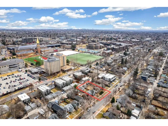 an aerial view of a city