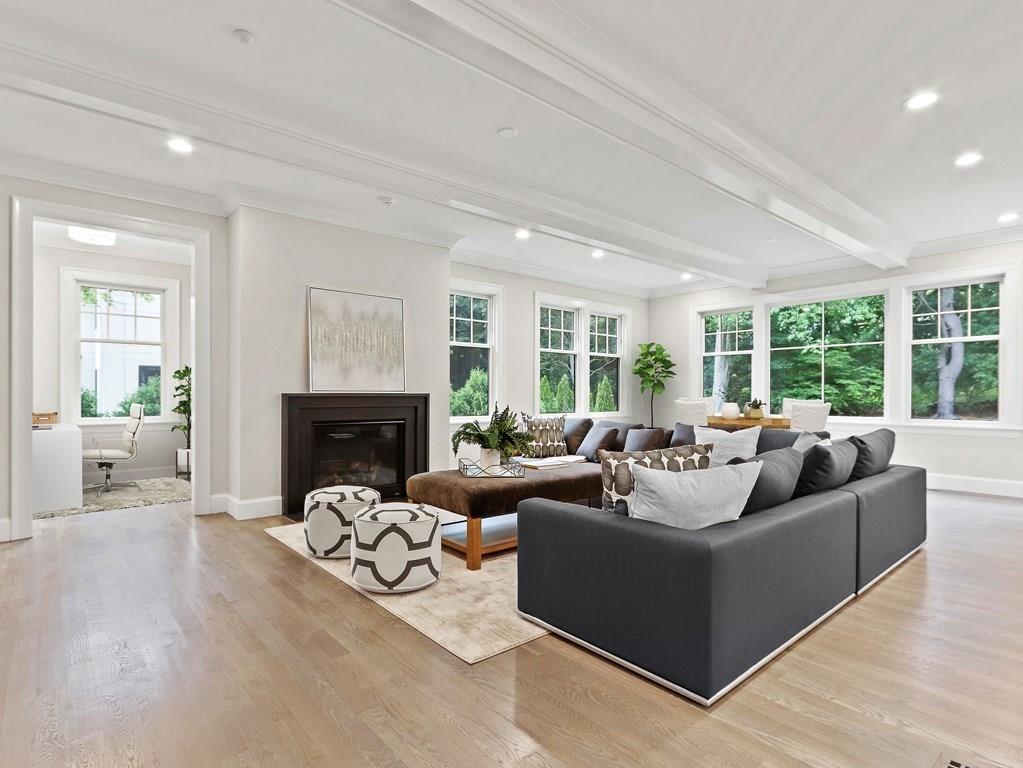 30 Columbine Road Newton, MA 02459 - Photo 15 of 35 a living room with furniture and a fireplace
