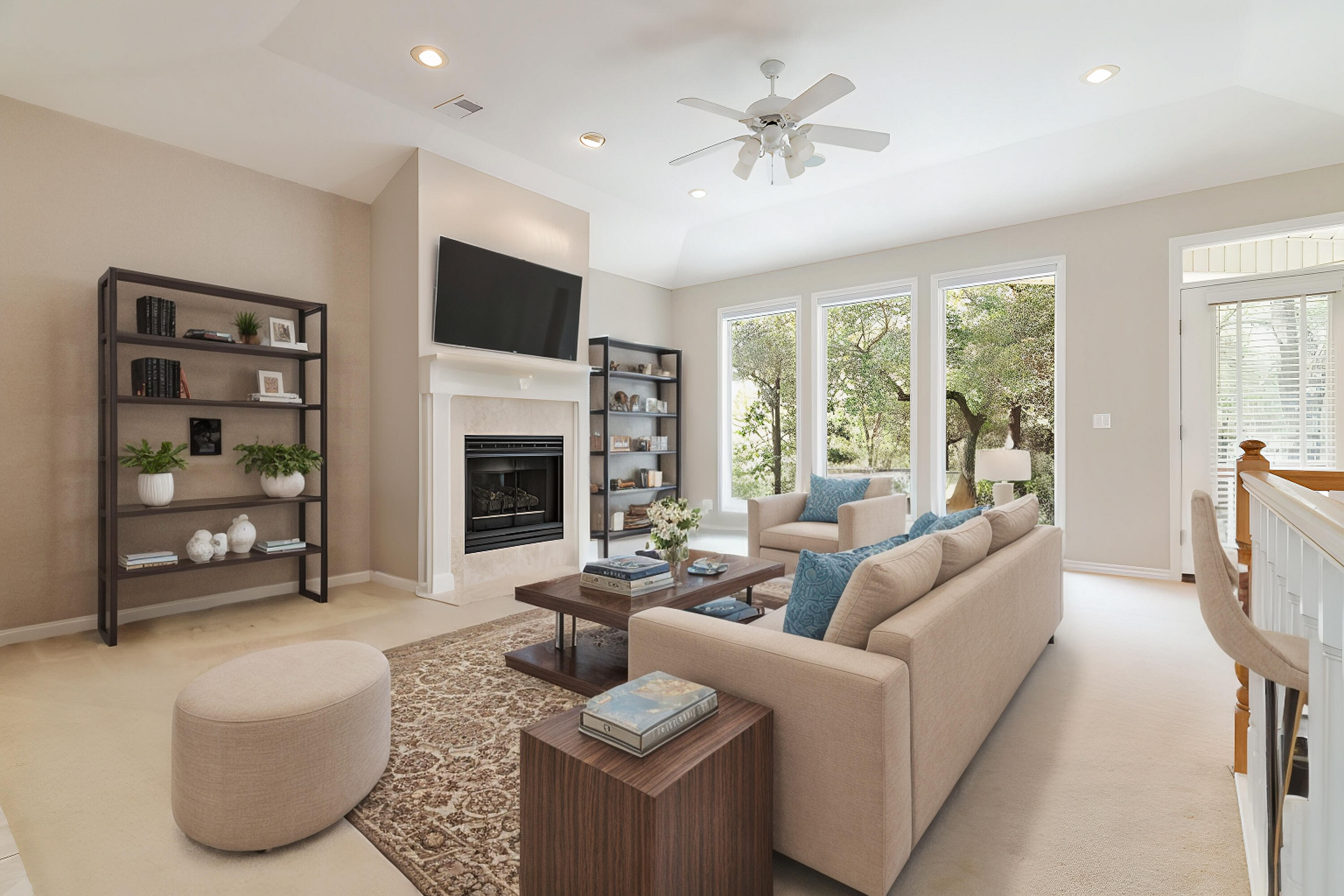 4100 Howard Drive Niceville, FL 32578 - Photo 8 of 133 a living room with furniture a flat screen tv and a large window
