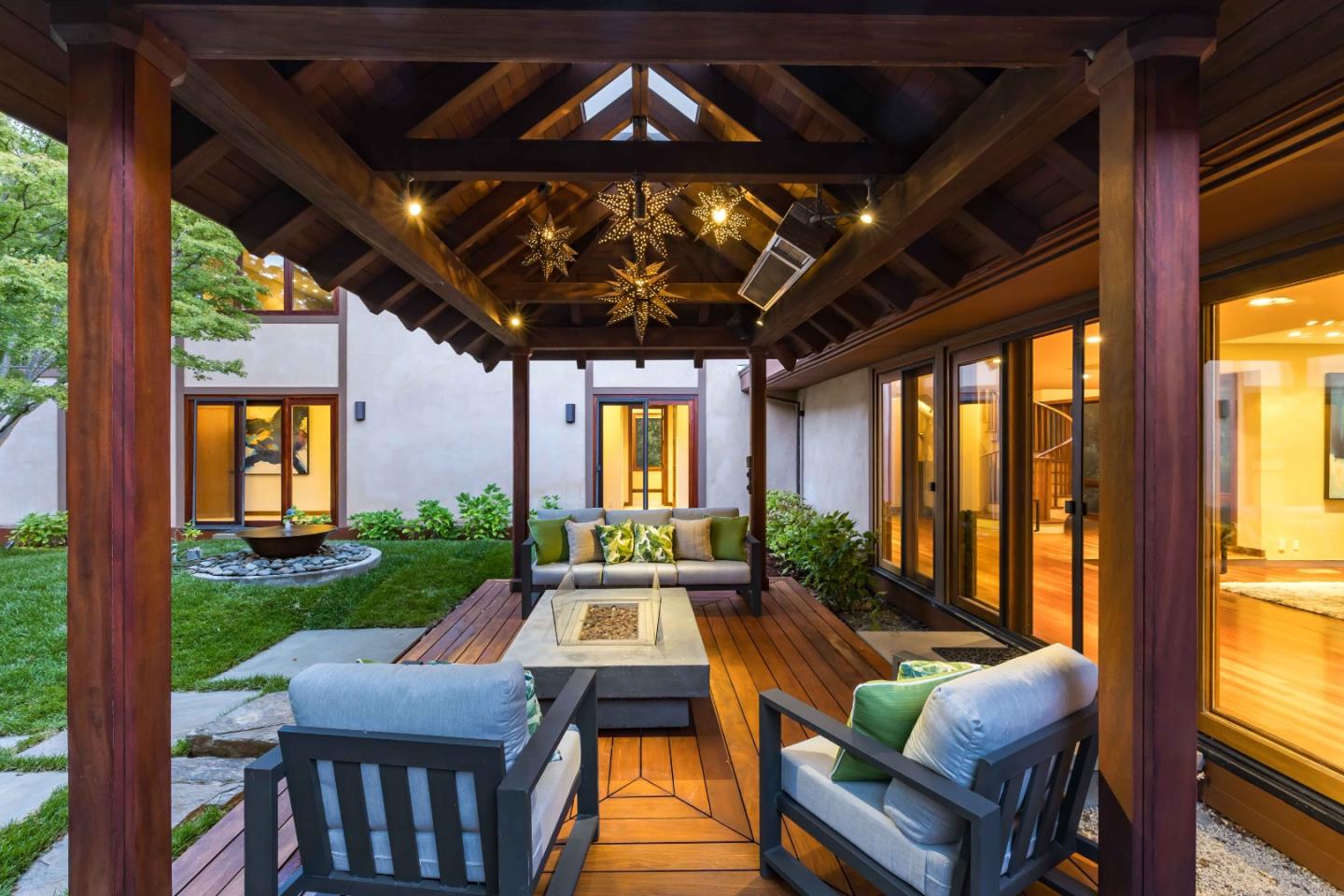 140 Farm Road Woodside, CA 94062 - Photo 26 of 39 a front view of house with yard and outdoor seating