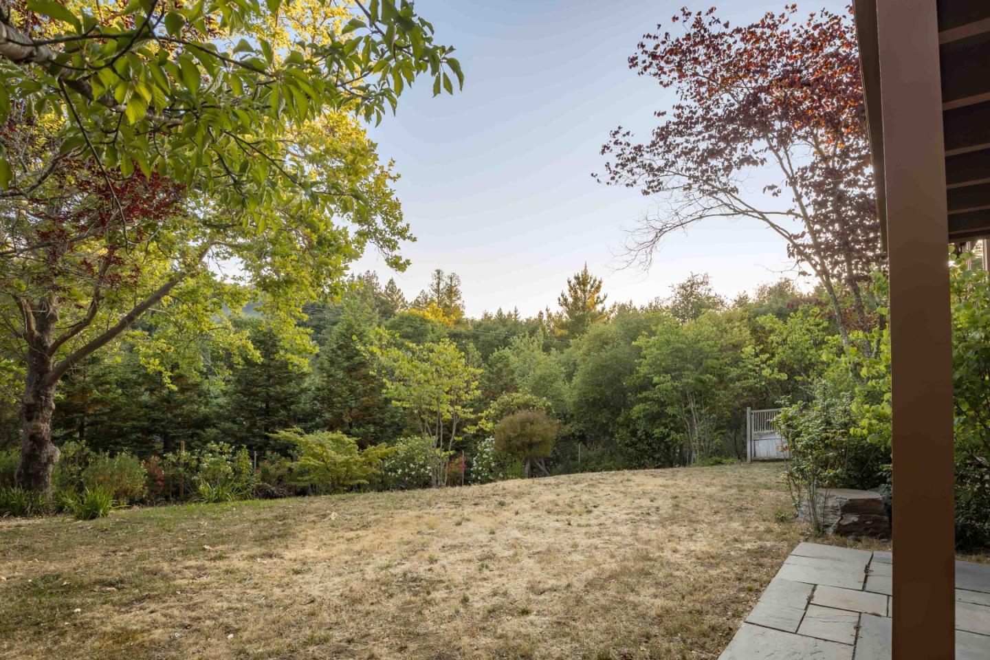 140 Farm Road Woodside, CA 94062 - Photo 30 of 39 a view of a yard with trees
