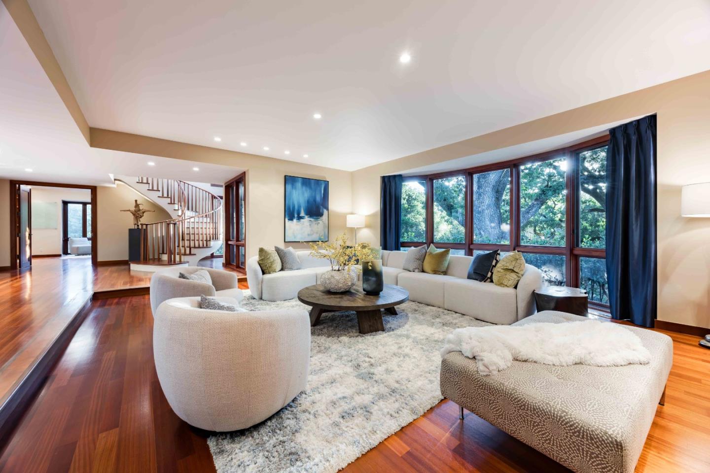 140 Farm Road Woodside, CA 94062 - Photo 4 of 39 a living room with furniture and a large window
