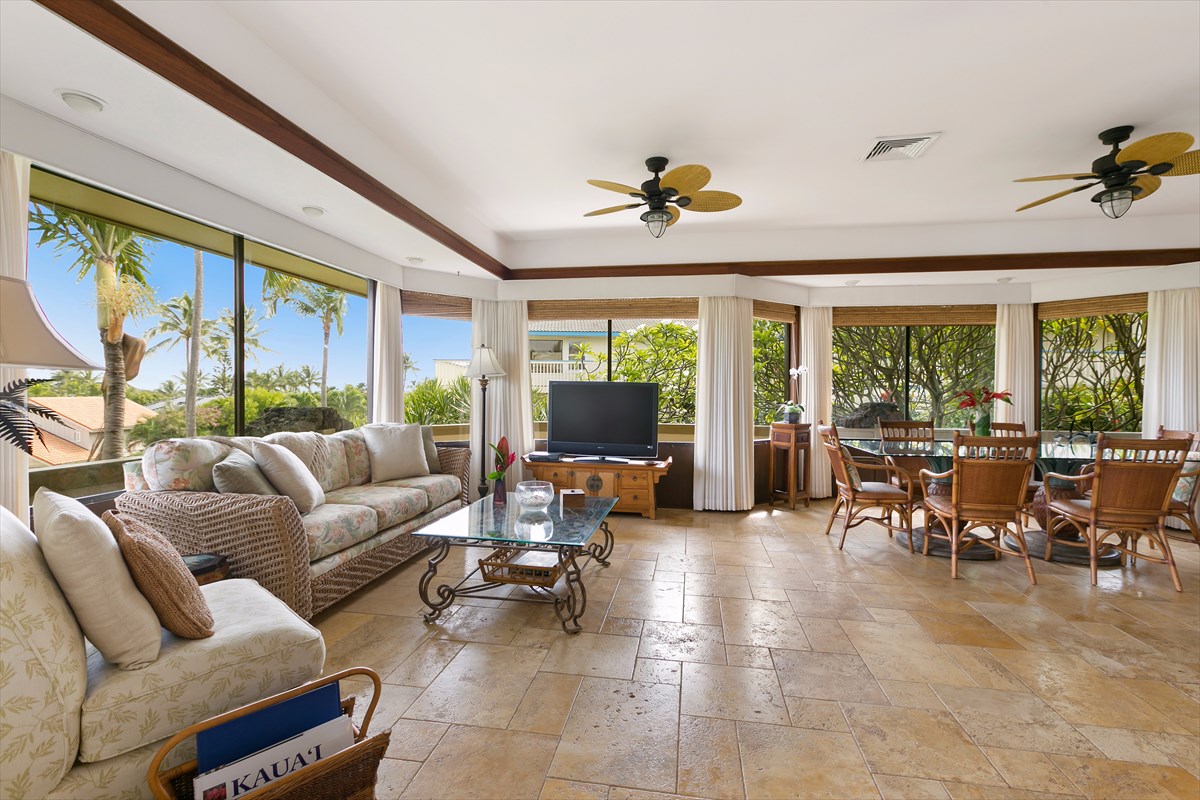 1516 Pe'e Road Koloa, HI 96756 - Photo 3 of 25 a living room with furniture potted plant and a large window