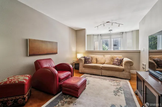 a living room with furniture