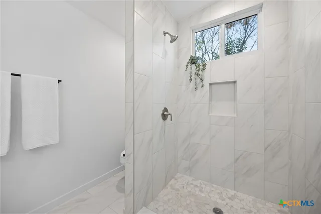 a bathroom with a shower