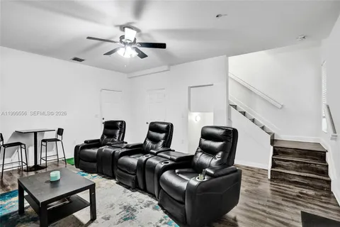 a living room with furniture