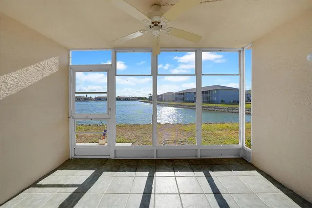 a view of a glass door with a glass door