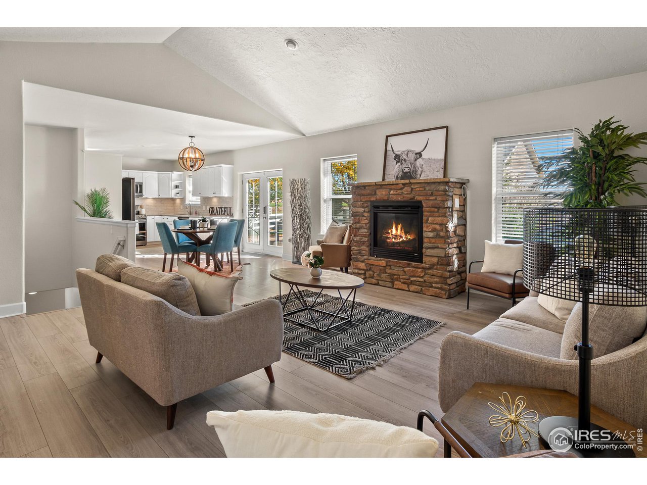 2002 Trail Ridge Drive Severance, CO 80615 - Photo 7 of 38 a living room with furniture and a fireplace