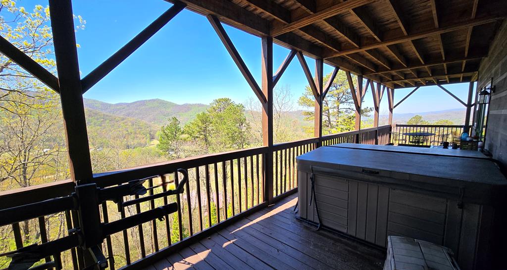 299 Bethabara View Hayesville, NC 28904 - Photo 115 of 131 a view of balcony with furniture and wooden floor