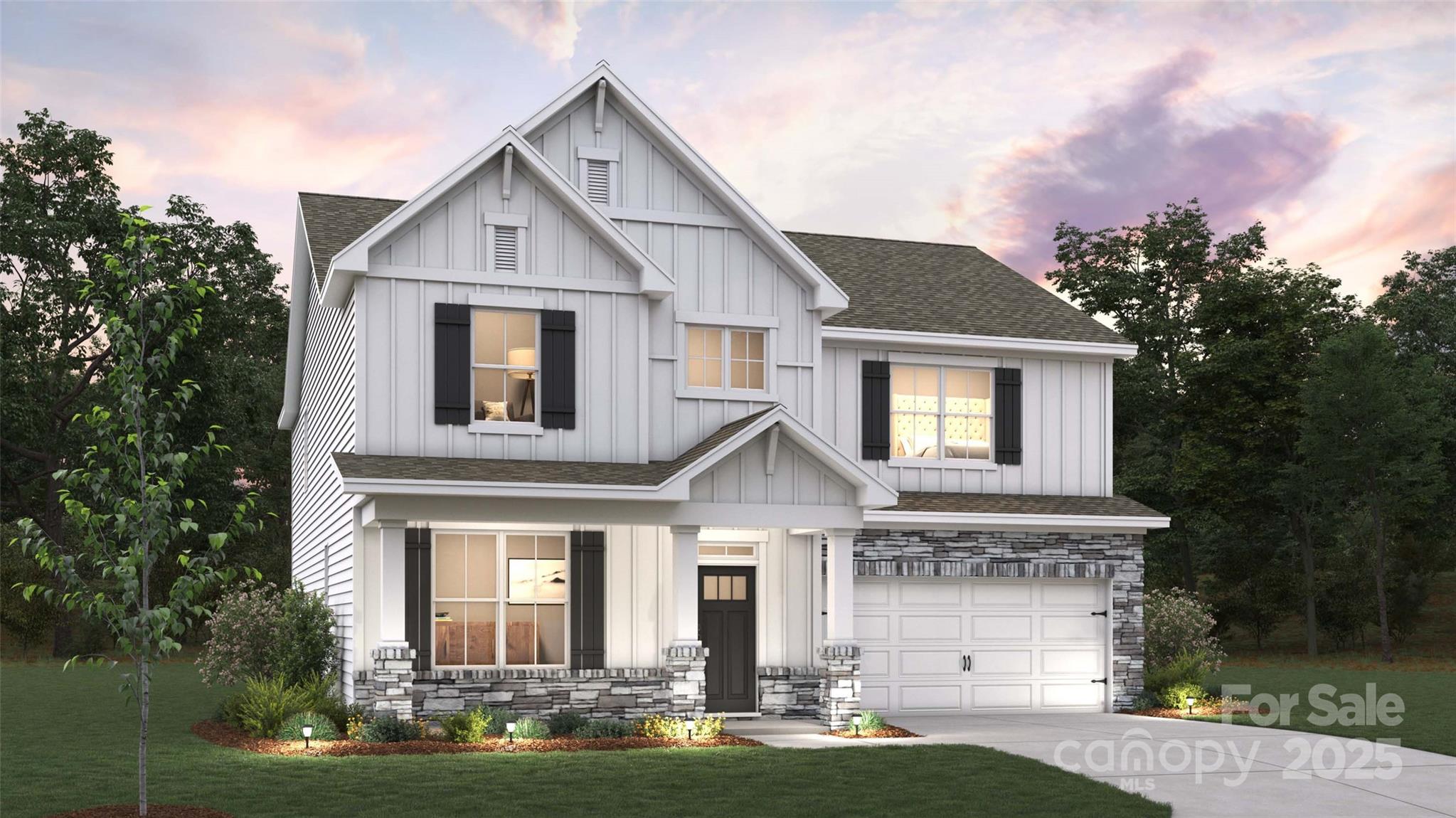 front view of a house with a yard