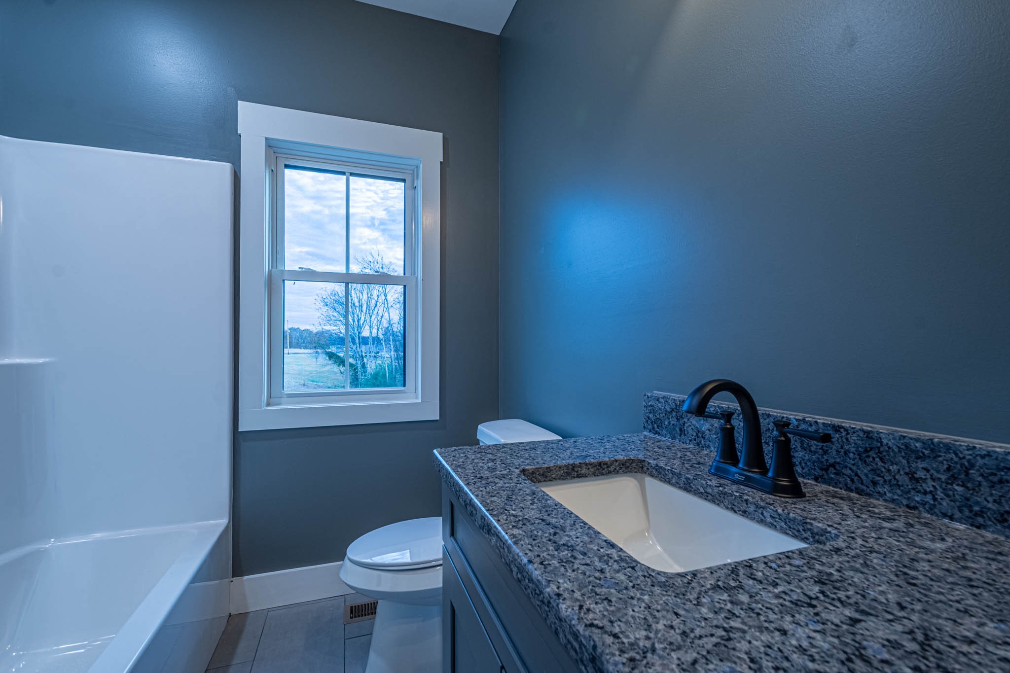 476 Chestnut Grove Road Pulaski, TN 38478 - Photo 45 of 55 a bathroom with a granite countertop sink a toilet and bathtub