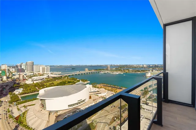 a view of a city from a balcony