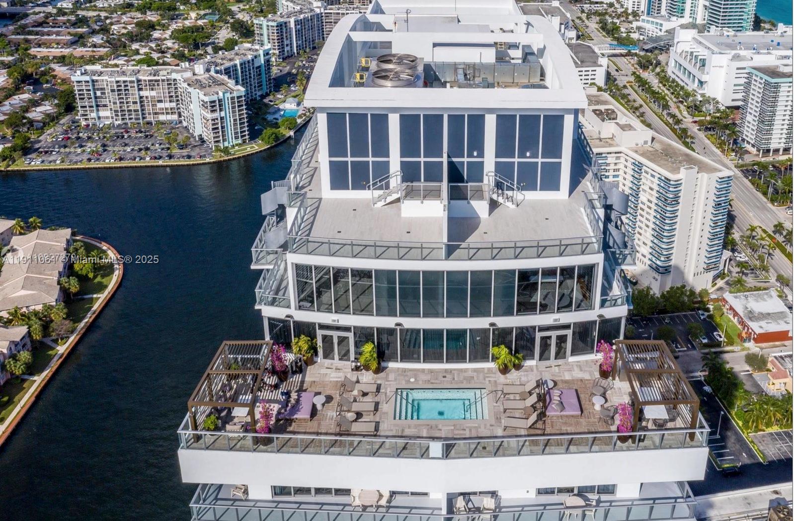 4010 South Ocean Drive, Unit R3206 Hollywood, FL 33019 - Photo 19 of 37 aerial view of a house with roof deck