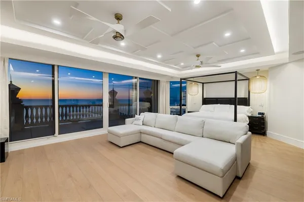 a living room with furniture