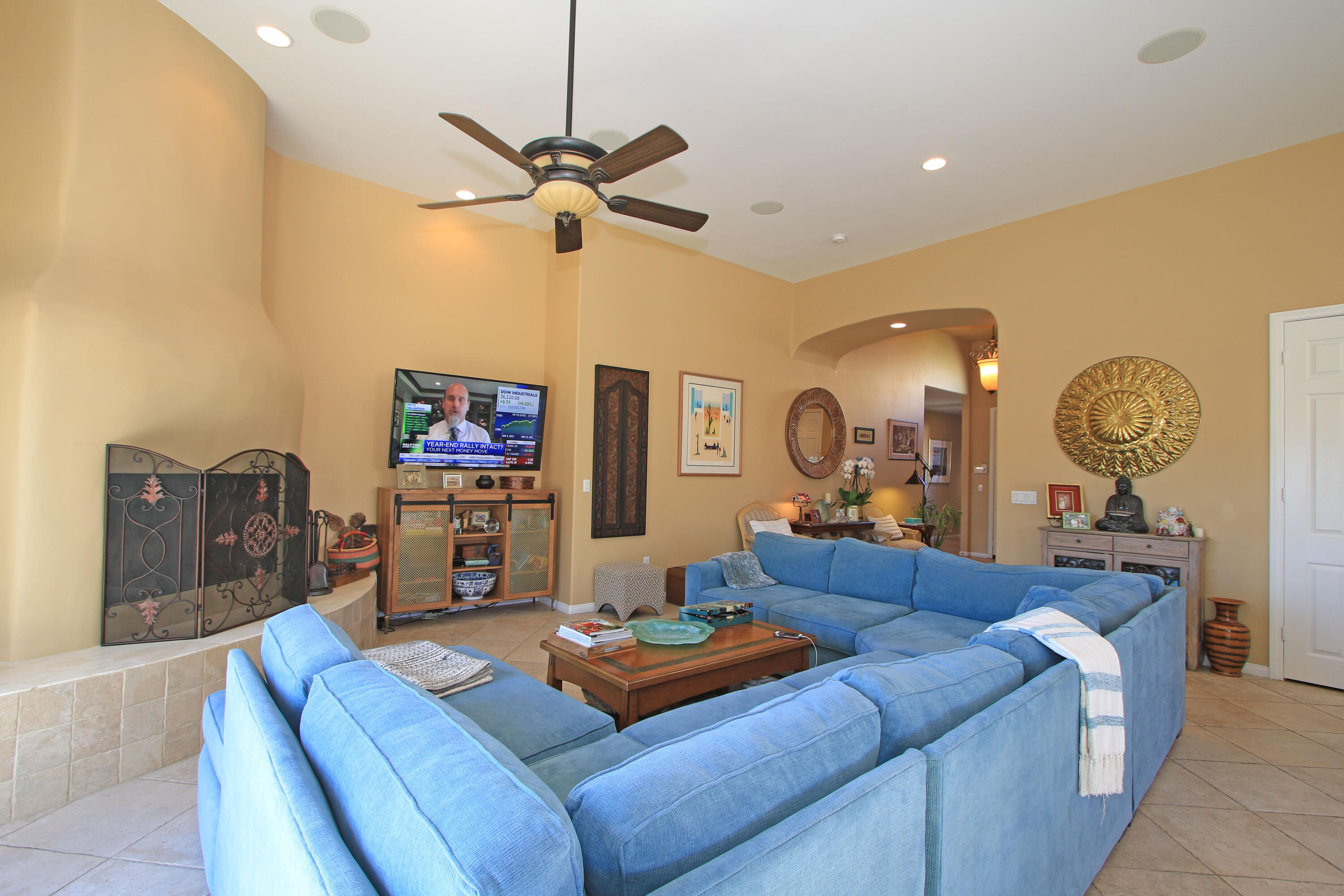 57576 Santa Rosa Trail La Quinta, CA 92253 - Photo 14 of 54 a living room with furniture and a flat screen tv