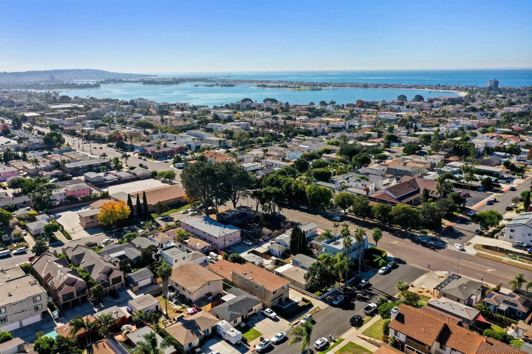an aerial view of a city