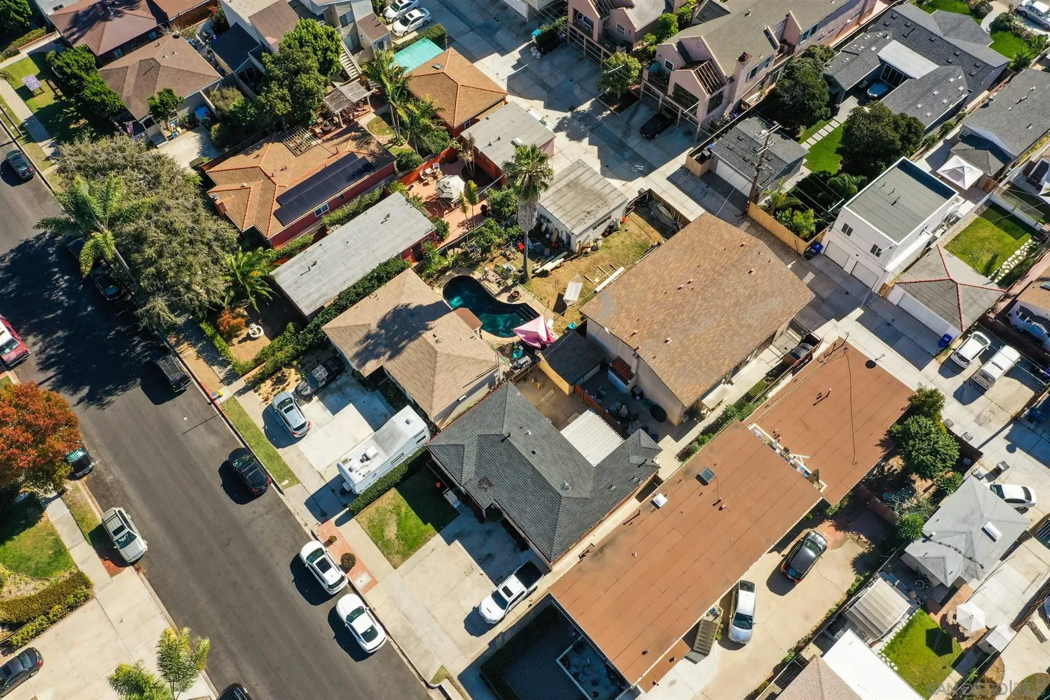 1633 Thomas Avenue San Diego, CA 92109 - Photo 44 of 48 an aerial view of a house with a swimming pool and outdoor seating