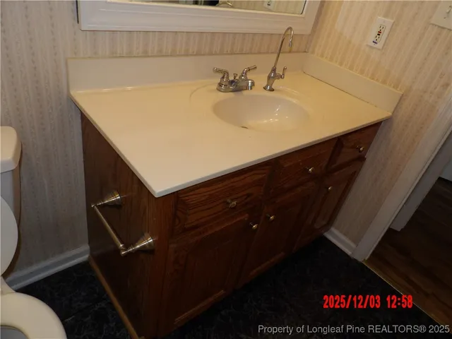 a bathroom with a sink and a toilet