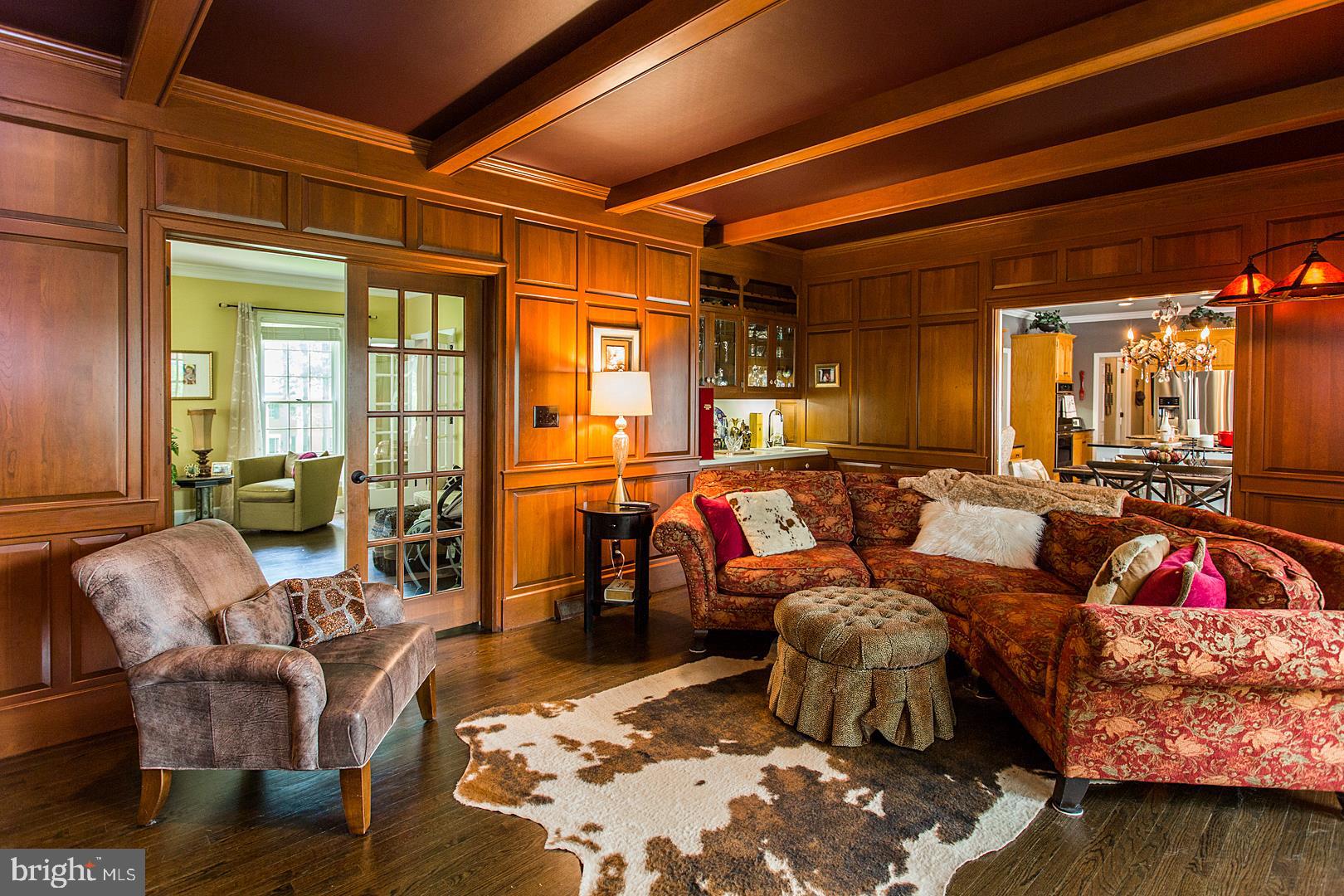 1079 Hunters Path Lancaster, PA 17601 - Photo 19 of 80 cherry Paneling, beams and Leather ceiling.