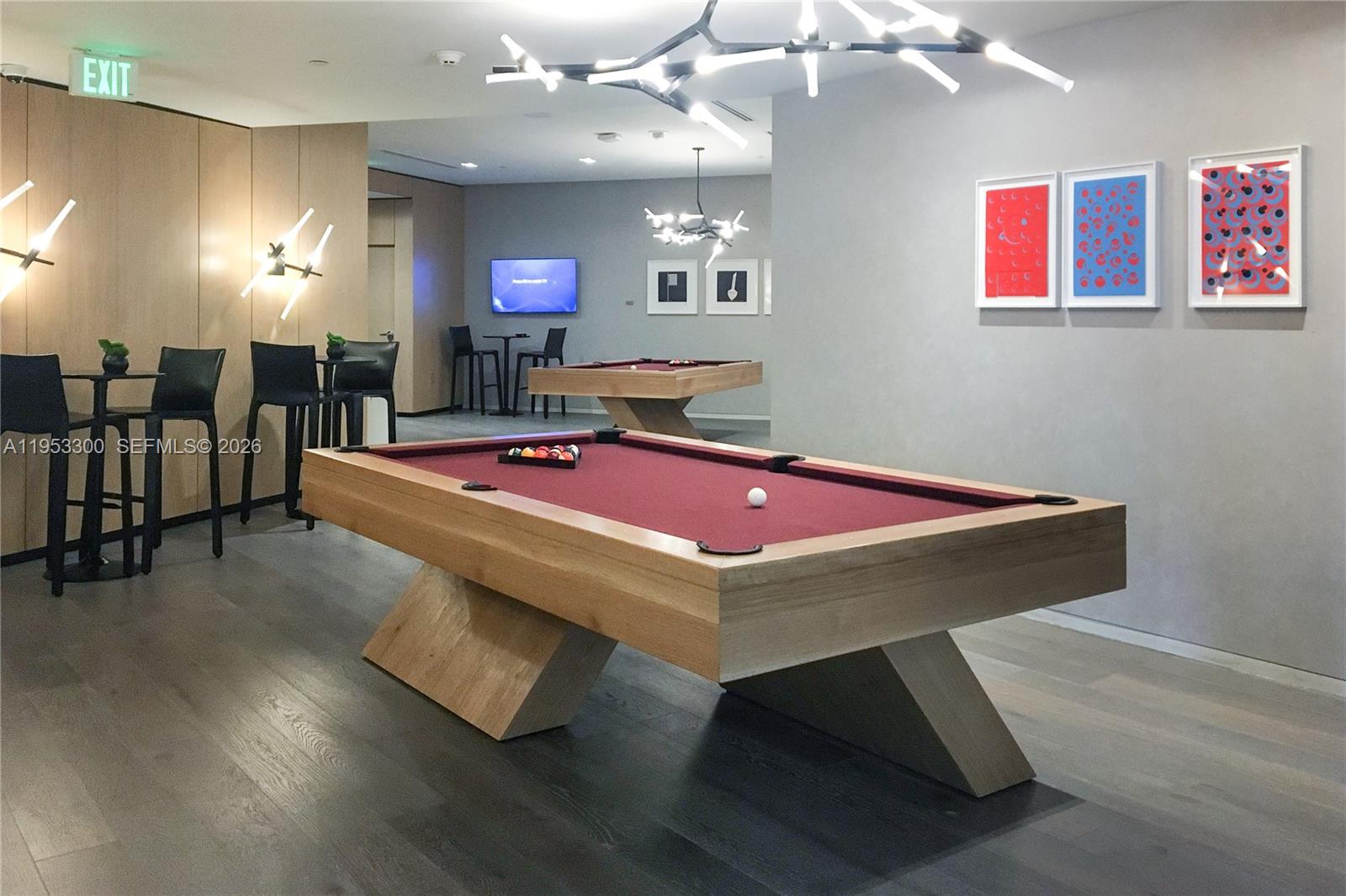 650 Northeast 32nd Street, Unit 2703 Miami, FL 33137 - Photo 35 of 51 a room with pool table and windows