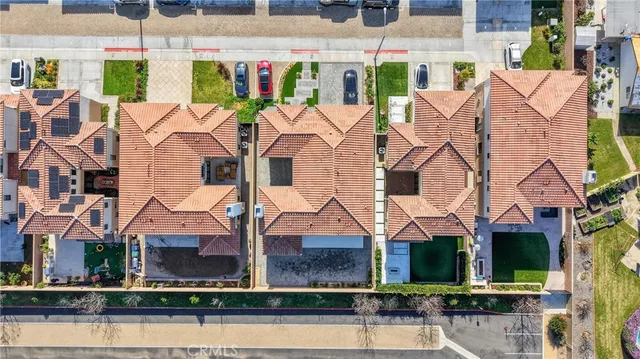 an aerial view of multiple houses