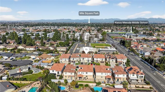 an aerial view of a city