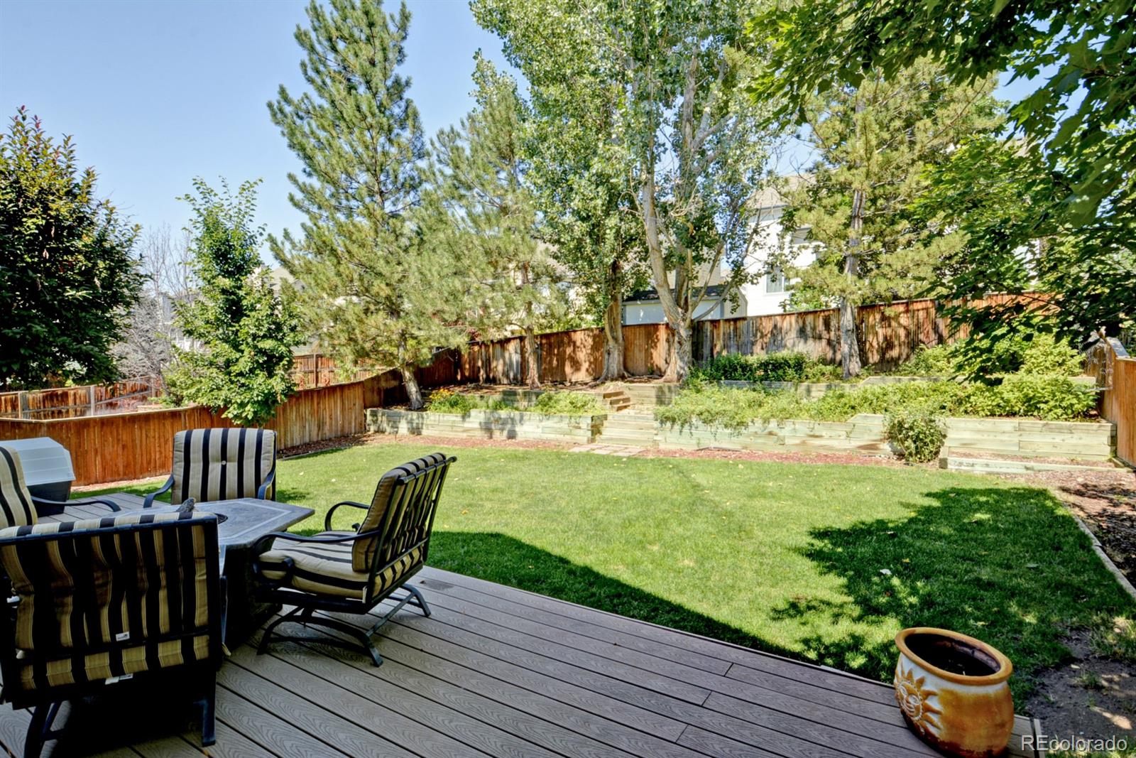9932 South Spring Hill Place Highlands Ranch, CO 80129 - Photo 29 of 31 a view of a backyard with sitting area