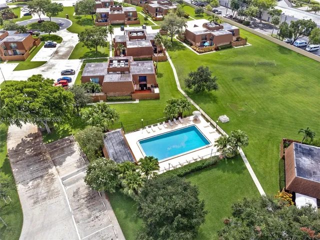 an aerial view of a football ground