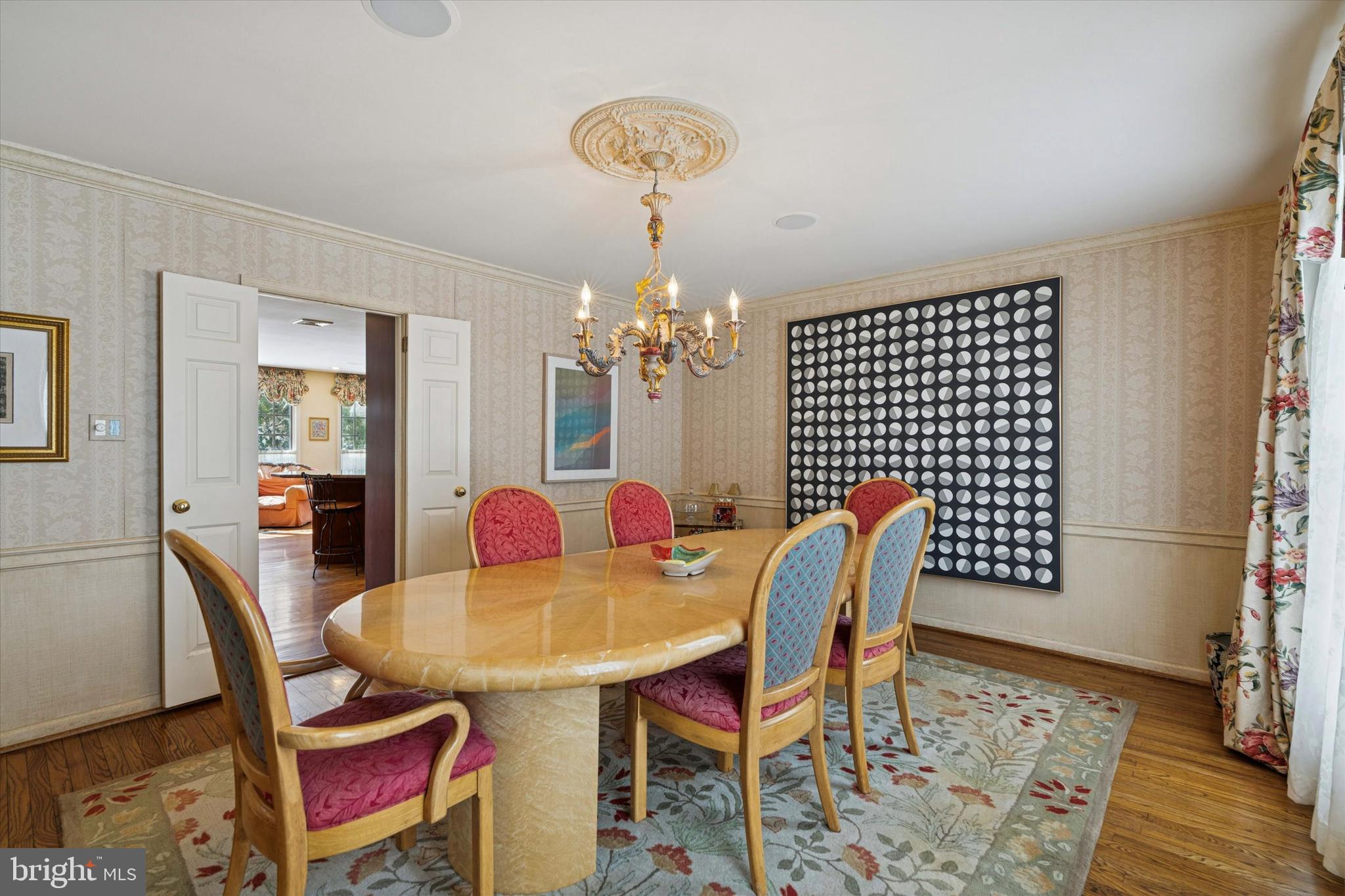736 Woodleave Road Bryn Mawr, PA 19010 - Photo 11 of 44 a dining room with furniture and wooden floor