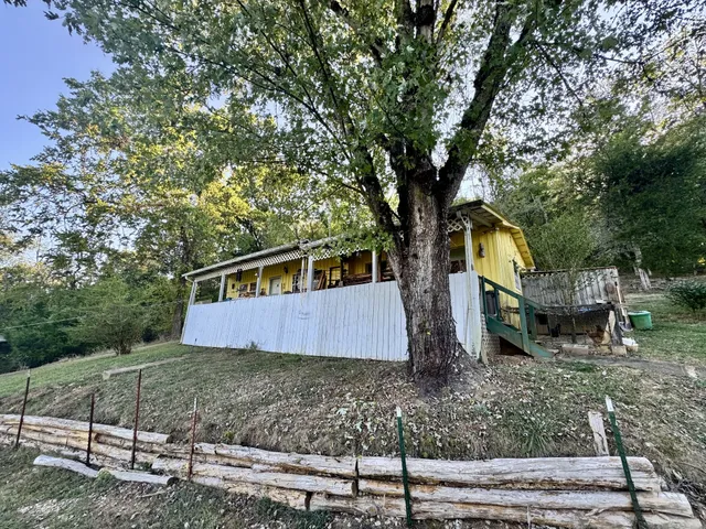 a view of a grassy field with trees